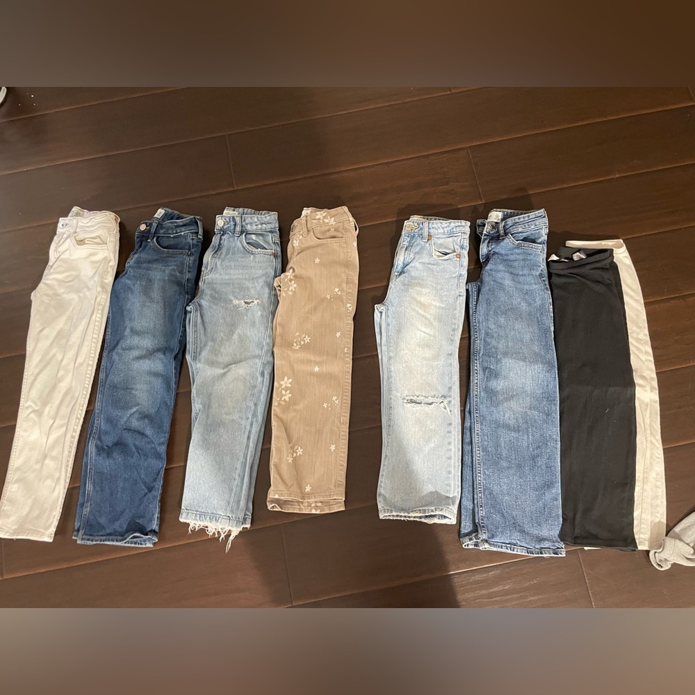 Lot of Abercrombie Kids and Zara kids Jeans, H&M skirts